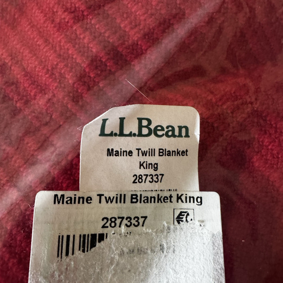 L.L. Bean Maine Twill Blanket King Red Lightweight 100% Cotton Made in USA New - Picture 4 of 7